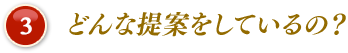 3 どんな提案をしているの？